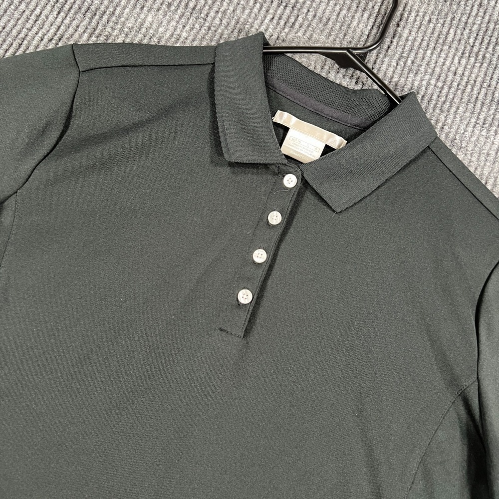 Nike Golf Shirt Womens Large Black Short Sleeve Performance Dri Fit Outdoor